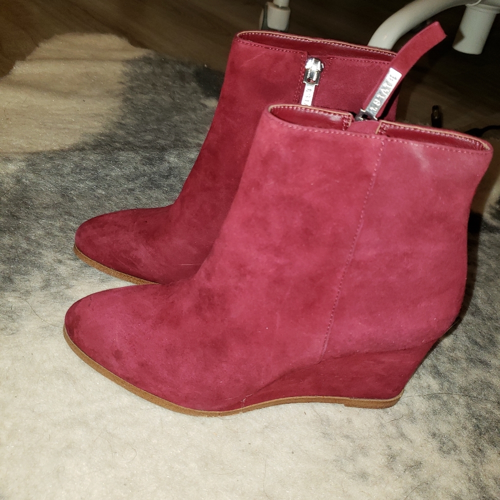 New seude wedge booties